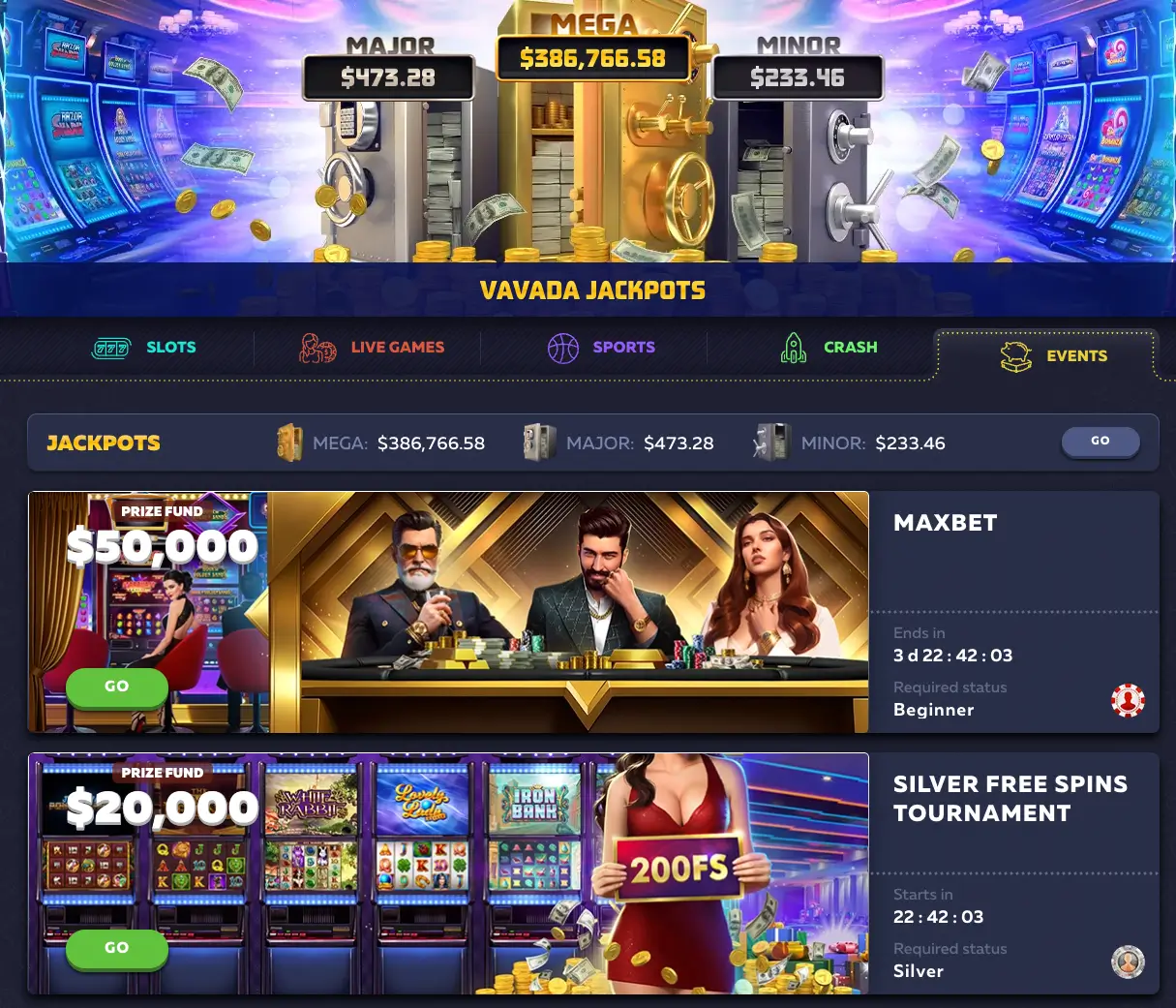Vavada Casino – bonus powitalny 100% i 100 darmowych spinów z wagierem x1